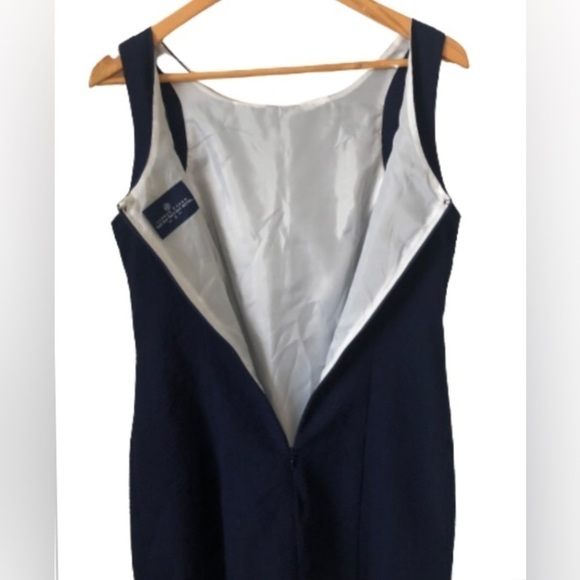 Lauren James James Bailey nvy cttn blnd md wght seersckr    slvlss shth drssSZ S - Picture 6 of 8